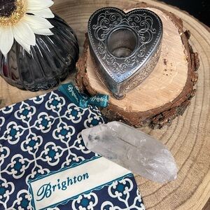 Brighton Silver Heart Design Candle / Pen Holder